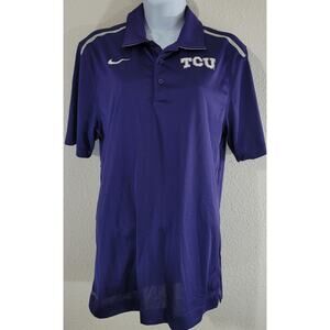 Nike Purple TCU Texas Christian University Football Team Polo Small Dri Fit